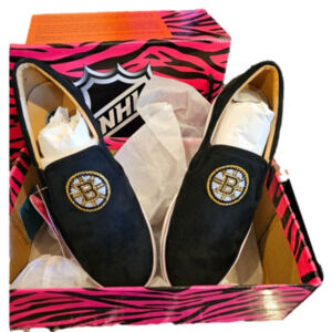 NHL Boston Bruins Cuce Shoes Jewel Embellished Slip On Shoes Size 8